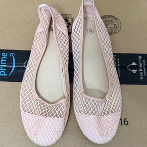 Pink Mesh Ballet Flats